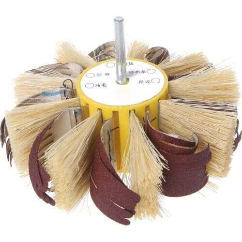Shaft Mounted Sisal Emery Cloth Bristle Grinding Buffing Brush Polishing Wheel
