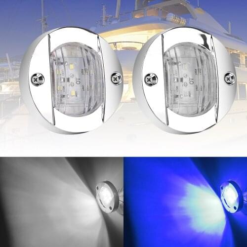 Turn Signal Light Tail Lamp Round Cold Transom Truck for Marine Boat Yacht 12V 6LED Transom Stern Light Side Light