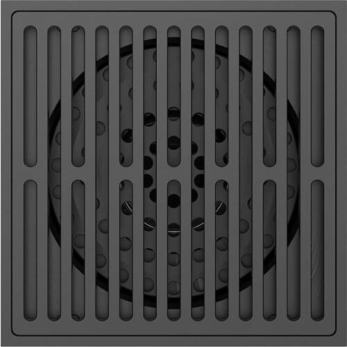 Euro Floor Drains Chrome/Brushed/Black Brass Shower Floor Drain Bathroom Deodorant Square Floor Drain Strainer Cover Grate Waste