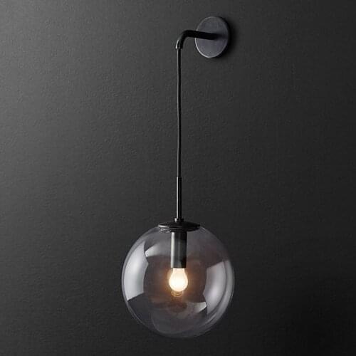 Modern wall light glass ball dining room aisle bedside lampara pared espelho