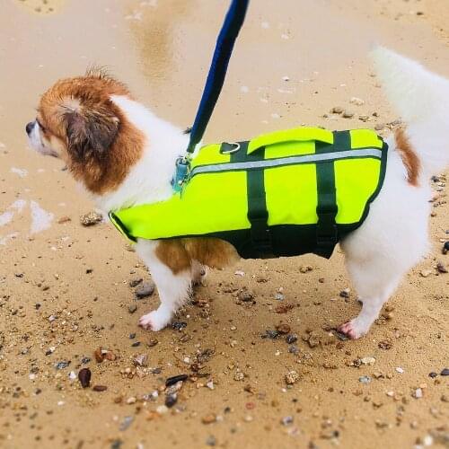 Dog Life Jacket Vest Pet Water Safety Clothes Adjustable Dog Swimsuit Preserver Vests Life Coat for Swimming Boating Beach