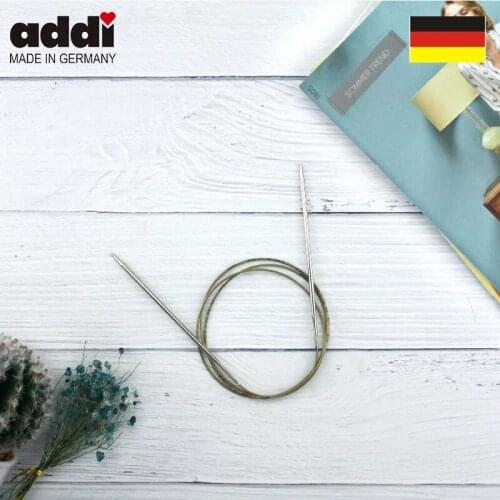 Addi 105-7-120cm Circular Knitting Needles with Brass-Tips and Gold Cords