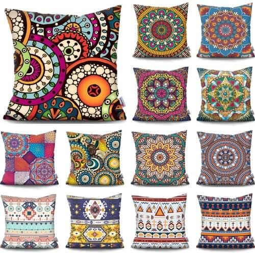 MTMETY Super Soft Short Plush Cushion Cover Boho Cushion Covers Printing Pillow Cover VillageTextil Stripes Throw Pillow Hot