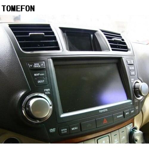 TOMEFON For Toyota Highlander 2009 to 2013 Carbon Fiber Special Paint Inner Dashboard Middle Air Vent Cover Interior Styling
