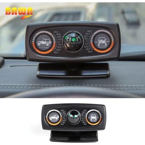 BAWA Universal Vehicle Compass Slope Measure Instrument Compass Car Inclinometer Level Accessories for Off-Road Vehicle SUV