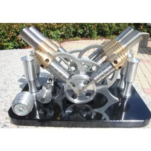 V4 Stirling generator model M16-V4-DV4 Stirling engine model miniature model Stirling power generator set