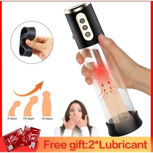 Male Penis Pump Enlargerment Vacuum Pump Erection Electric USB Automatic Penis Enlargement Cock Extender For Men Sex Toys