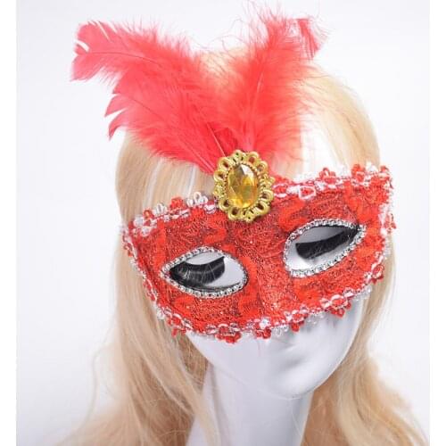 High Quality Halloween Anonymous Mardi Venetian Mask Masquerade Carnival Masked Ball Fancy Dress Costume Peacock Feathers