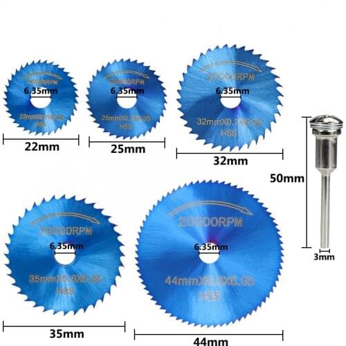 1 Set Mini Saw Blade Nano Blue Coated HSS Cutting Disc for Dremel Rotary Tools Wood Metal Circular Saw Disc Blade