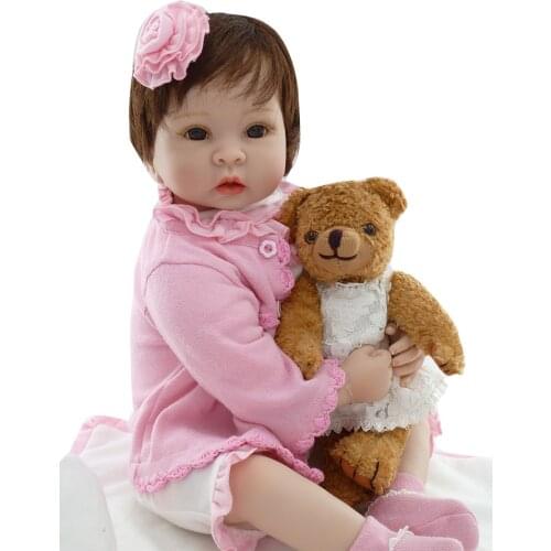22" New Silicone vinyl bebe Lifelike toddler Baby Bonecas modeling doll babies reborn menina de silicone toys for children