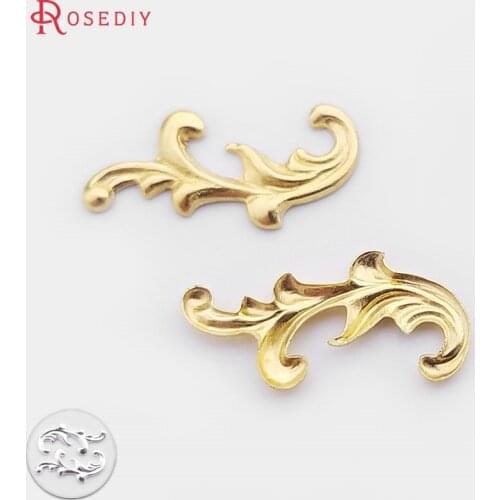 27162)50PCS 17*8MM Brass Decorative Section Small Lace Spacer Diy Jewelry Findings Jewelry Accessories wholesale