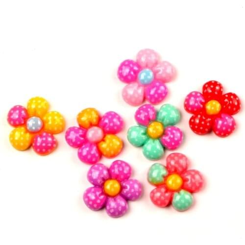 50Pcs Mixed Resin Flowers Cabochon Flatback Embellishments Decoration Crafts Embellishments For Scrapbooking Diy Accessories