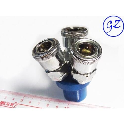 Free Shipping 1PcsC-type quick connector multi-pipe gas rowSMY 3 inserted trigeminal air distributor pipe joints Interface 1/4"