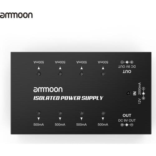 Ammoon Guitar Effect Power Supply 8 Isolated DC Outputs Guitar Effect Pedal for 9V/18V Guitar Pedal Guitar Accessories