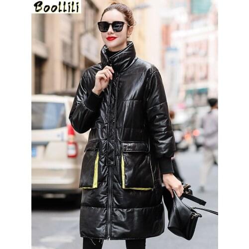 Boollili Leather Jacket Winter Coat Women Long Down Jacket Women Clothes 2020 Luxury Genuine Sheepskin Coat Chaqueta Mujer