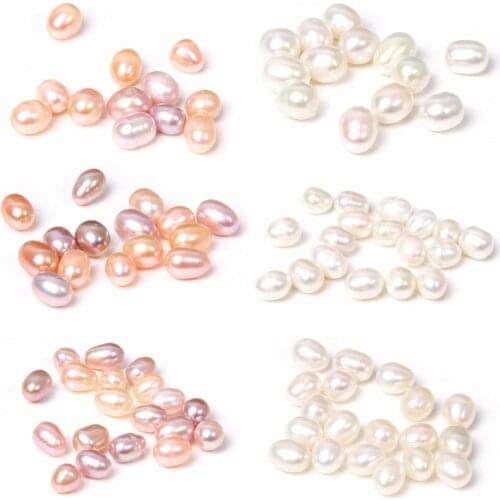No Hole White PInk Purple champagne Pearl Bead Natural Freshwater Cultured Pearl Beads for Jewelry Making Decoration DIY Gifts