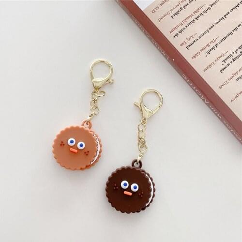 Sandwich biscuits case for AirTag Strap Key Ring Silicone Loop Unique Soft Universal Finger Strap Charm Lanyard for AirTag