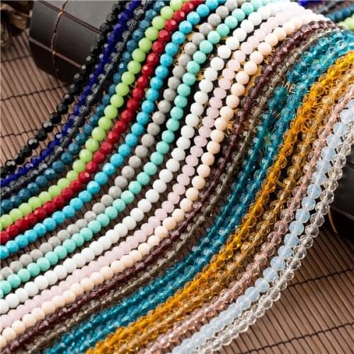 Colorful 4mm/6mm Crystal Round Ball Beads Faceted Glass Beads Small Beads Sead Beads Beads Becklace for Jewelry Making Diy
