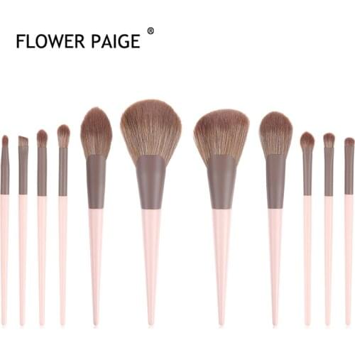 FLOWER PAIGE 11Pcs Professional Makeup Brush Set Brush Cosmetic Eyeshadow Brush Foundation Brush Beauty Tools Soft
