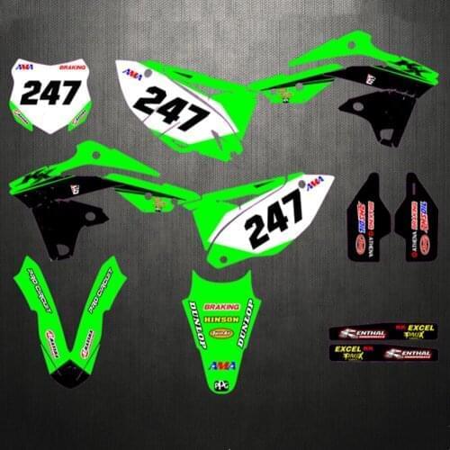 For Kawasaki KX250F KXF250 2013 2014 2015 2016 Full set of KXF 250 GRAPHICS BACKGROUND DECALS STICKERS kits For Kawasaki 250 KXF