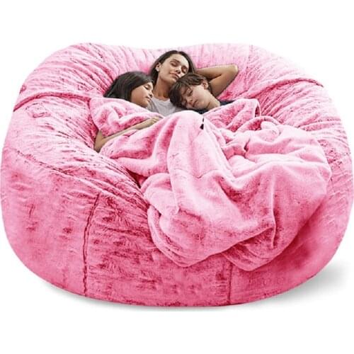 Giant bean bag sofa cover soft and comfortable fluffy fur bean bag bed sofa cover lazy sofa recliner cushion cover Dropshipping