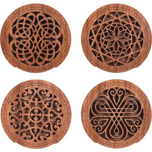 Guitar Wooden Soundhole Sound Hole Cover Block Feedback Buffer Mahogany Wood for EQ Acoustic Folk Guitars