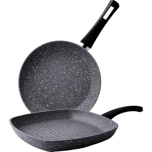 Granite Looking Pan Set 2 Ader Pan Grill Pan Omelette and Kızzatma Pan Meat sealing Pans Non Ferrous Coating
