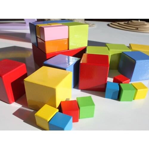 Montesorri Blocks Whole Part Relationship Early Education Gift for Toddler Model Building Kit Color and Shape Toy