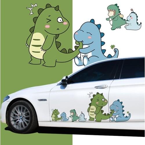 Creative Cartoon Small Dinosaur Car Sticker Scratch Shielding Motorcycle Decorative Stickers