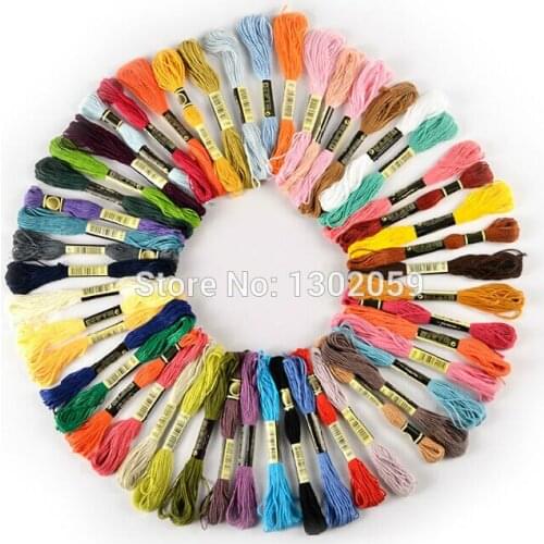 Any Thread Code Total 200 Pieces Thread+50 Piece Needle Cross Stitch Thread Floss--8.7 Yard Long Similar DMC