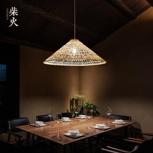 Asian chandelier personalized idyllic rattan tea house, homestay, Zen restaurant lantern rattan Art Chandelier