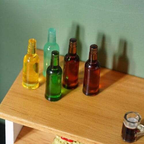 1/12 Dollhouse Miniature Accessories Mini Wine Bottle Set Simulation Model Toys for Doll House Decoration