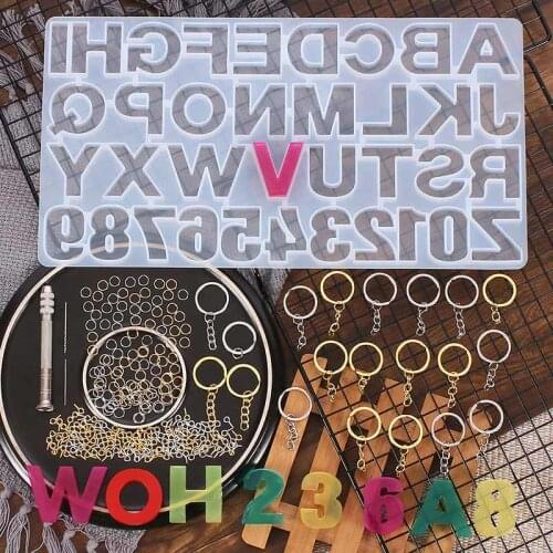 224pcs DIY Alphabet Mold Kit Widely Suitable For Making Keychain, Bracelets, Necklace, Pendants, Earrings And So On