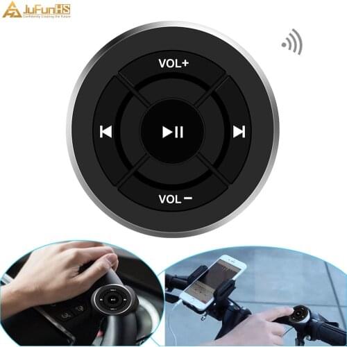 New Wireless Bluetooth Remote Control Car Steering Wheel Motorcycle Bike Handlebar Media Button for iPhone for Android Phone
