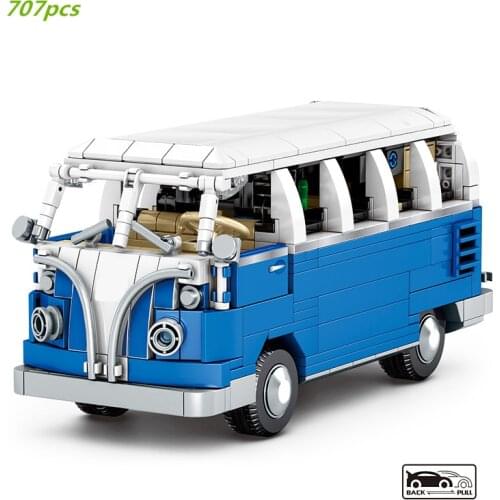 2021 NEW City Technic Car T1 Station Wagon Campers Building Blocks Kits Bricks Creator Classic Model Kids Toys For Children Gift