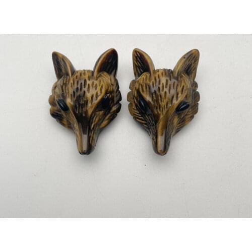 Fashion natural stone Tiger eye Wolf Head shape Pendant for diy jewelry making charm necklac Accessories 2pc wholesale