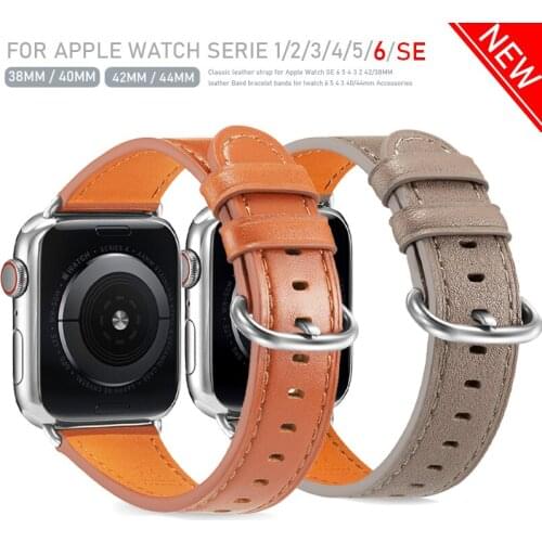 New Loop Strap for Apple Watch Band 38/42mm iWatch Ring clasp leather bracelet bands for Apple watch series 6/SE/5/4/3 44/40mm