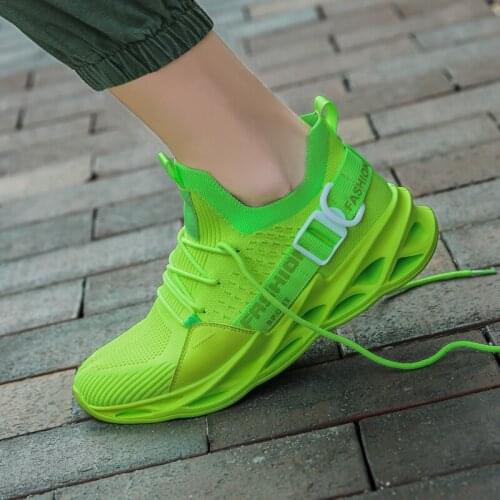 Mesh Breathable Sneakers Men Running Sport Shoes Unisex Light Soft Athletic Sneakers Women Shoes Thick Sole Hole Couple Shoes
