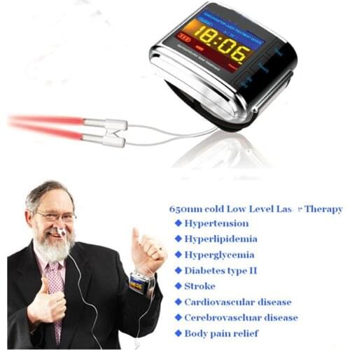 Diabetes Therapeutic Instrument LLL Low Level Laser Therapy Device Wrist Watch Rhinitis Treatment