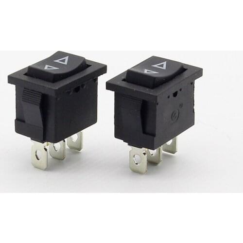 Triangular arrow rocker switch reset two-way SPDT lock free boatlike switch black