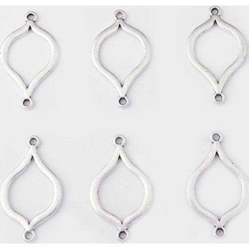 10pcs Waterdrop Charm Pendant Connector For Necklace Bracelet Making Finding 19.5x33.5mm