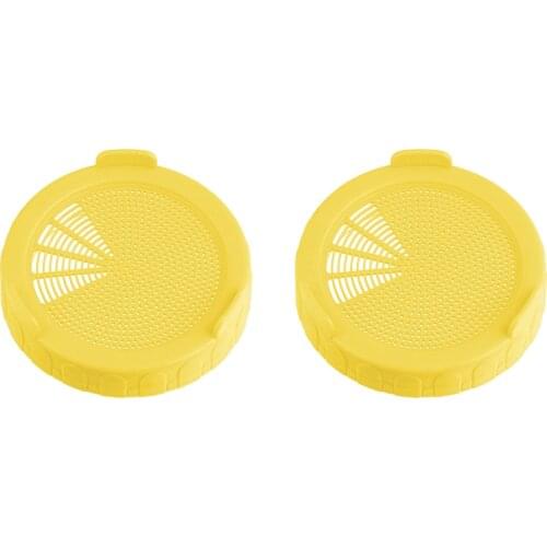 2 Wide Mouth Mason Jar Lids Plastic Sifters Eco-friendly Sprouting Screen Strainer Covers Kit Kitchen Lentil Bean Sprouting Caps