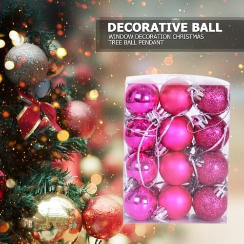 24pcs Ball Ornaments Hanging Decorations Home Pendant Household Christmas Tree Xmas Party Unique Christmas Accessory