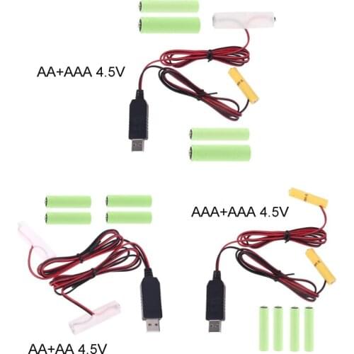 4.5V AA AAA Battery USB Power Supply Cable Can Replace 3pcs AA AAA 1.5V Battery for Christmas LED Light Walkie Talkie