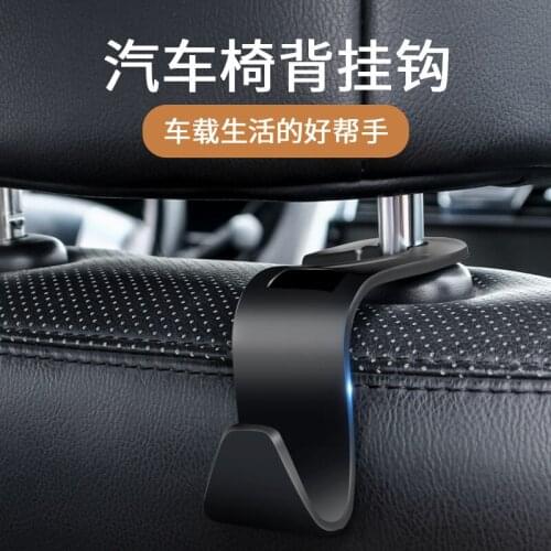 Car Seat Headrest Hooks for Car Back Seat Organizer Hanger Storage Hook Car SUV Black Purse Hook for Car Handbag Clothes Coats