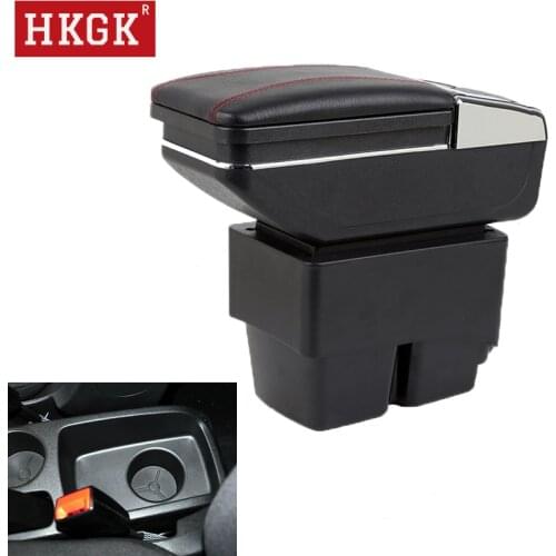 Car Armrest For Ford Fiesta 2009-2017 Dual Layer PU Leather central Store content box cup holder ashtray interior accessories