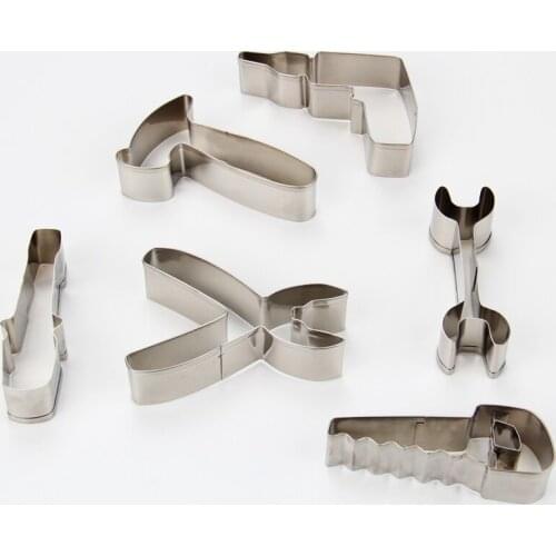 Free Shipping High Quality Stainless Steel 6pcs Household Tools Shaped Cookie Cutters Biscuit Molds Set
