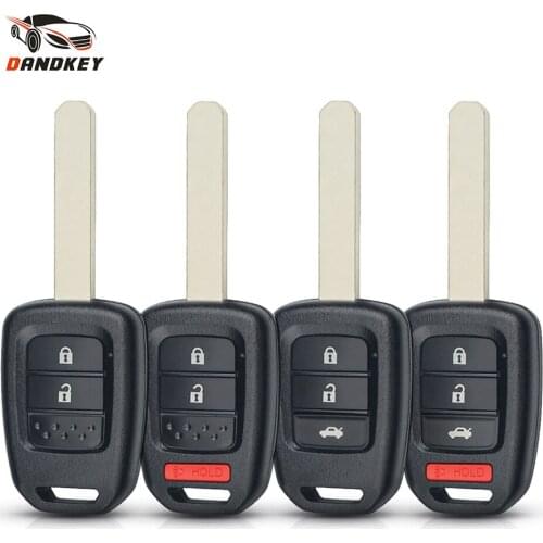 Dankdey Remote Key Shell Case 2/3/4 Buttons Replacement For Honda Accord 2013-2016 Civic XRV City CRV 2013 2014 2015 2017 HON66
