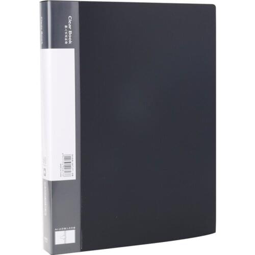 DL Right 5039 data book A4 side entry data bag transparent examination Bag Black Blue 60 pages Stationery for office supplies