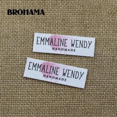 80 pieces Custom logo labels, Name iron on label, Custom Clothing tags, Organic Cotton Labels